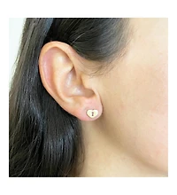 The Lovery Gold Heart Padlock Stud Earrings 14k Gold