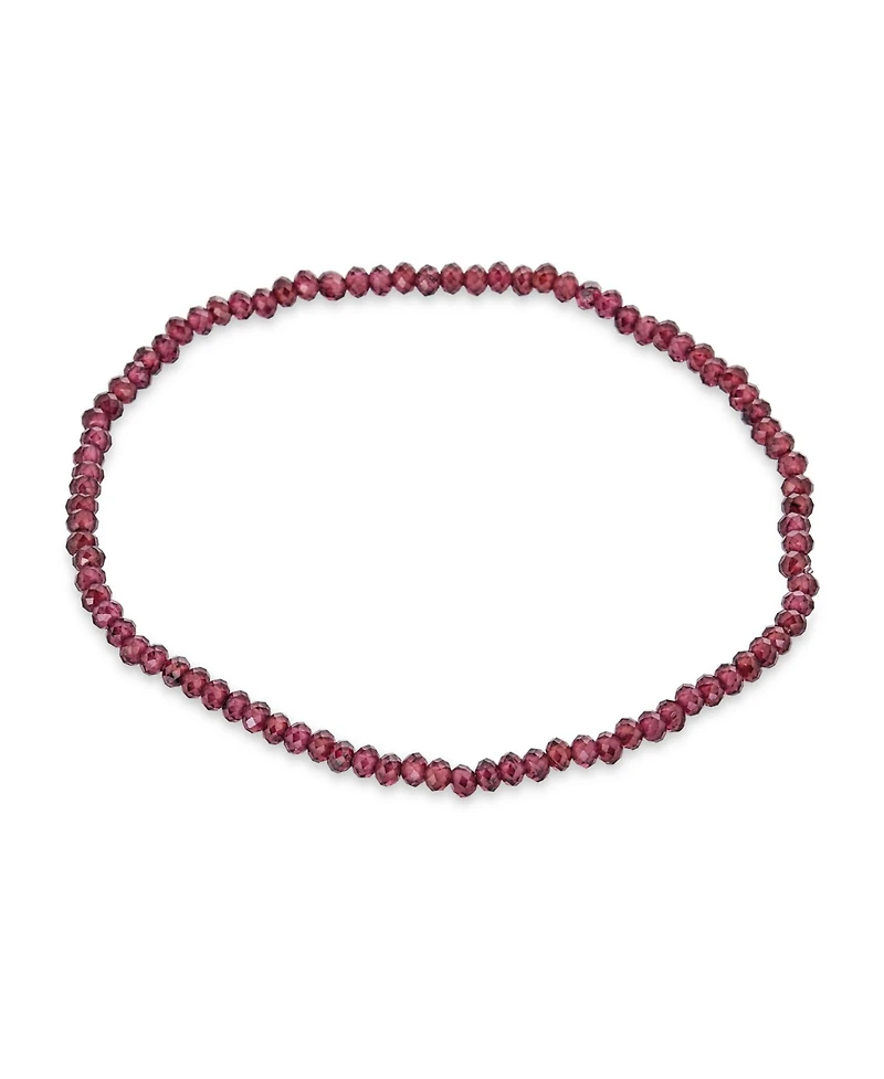 Bling Jewelry Dainty Natural Stone Multi-Strand Seed Bead Stretch Bracelet with Caviar Rondell Beads