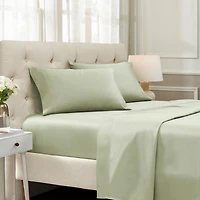 Superior Egyptian Cotton 1500 Thread Count Embroidered Marrow Stitch Hem Deep Pocket Sheet Set,California King