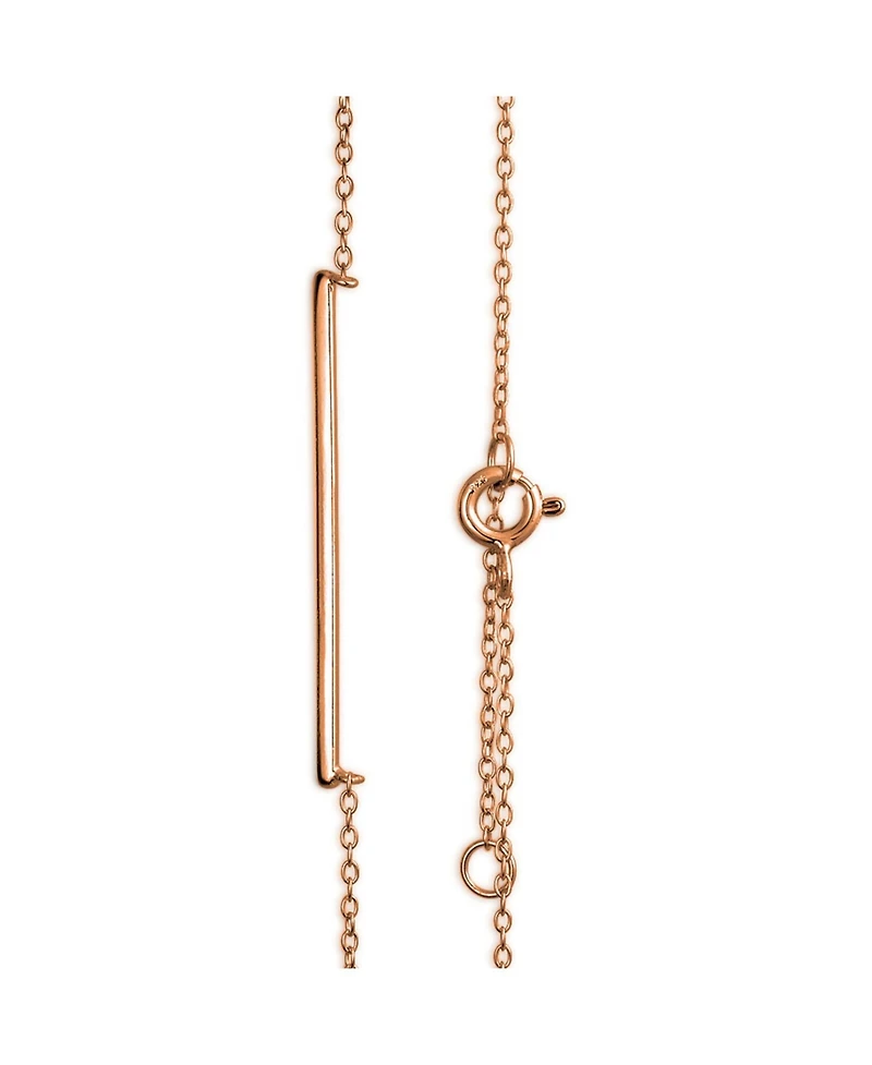Bling Jewelry Minimalist Horizontal Bar Pendant Necklace - Sterling Silver