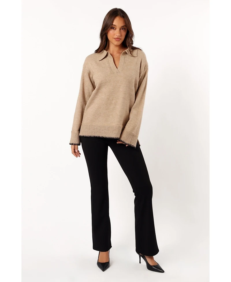 Petal and Pup Women's Elise Contrast Hem Knit Sweater