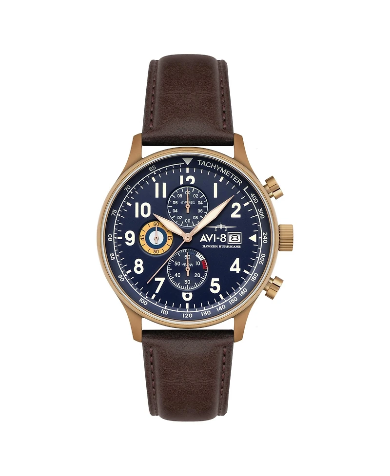 Avi-8 Men's Hawker Hurricane Classic Chronograph Leather Strap Watch