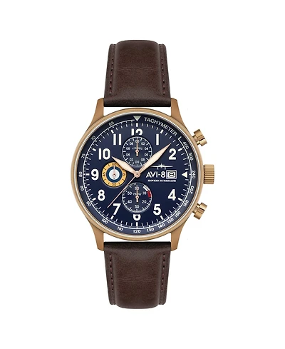 Avi-8 Men's Hawker Hurricane Classic Chronograph Leather Strap Watch