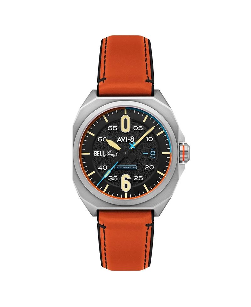 Avi-8 Men's Bell X-1 Machbuster Automatic Rubber and Leather Strap Watch