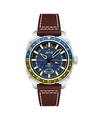 Avi-8 Men's Hawker Hunter Atlas Gmt Automatic Leather Strap Watch