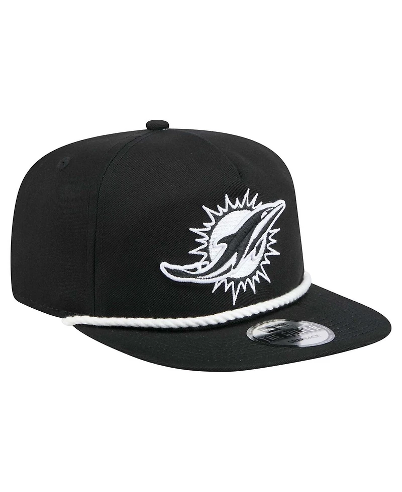 New Era Men's Black Miami Dolphins B-Dub Golfer Snapback Hat
