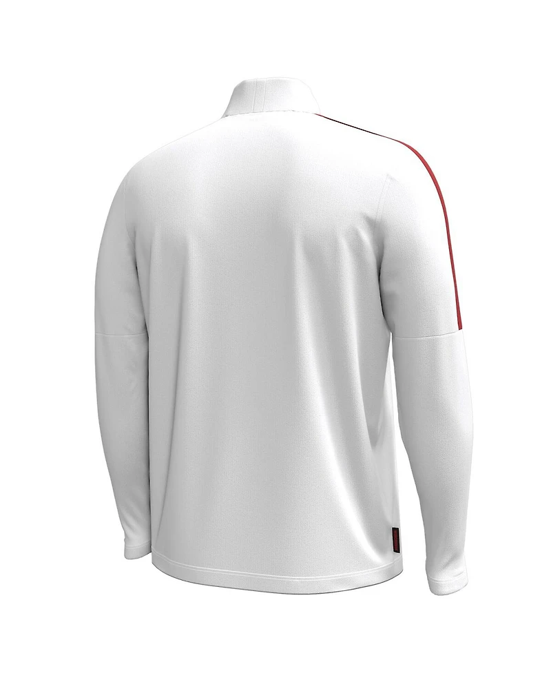 Under Armour Men's White Wisconsin Badgers Playoff Performance Quarter-Zip Jacket