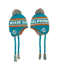 Outerstuff Preschool Aqua Miami Dolphins Jacquard Tassel with Pom Knit Hat