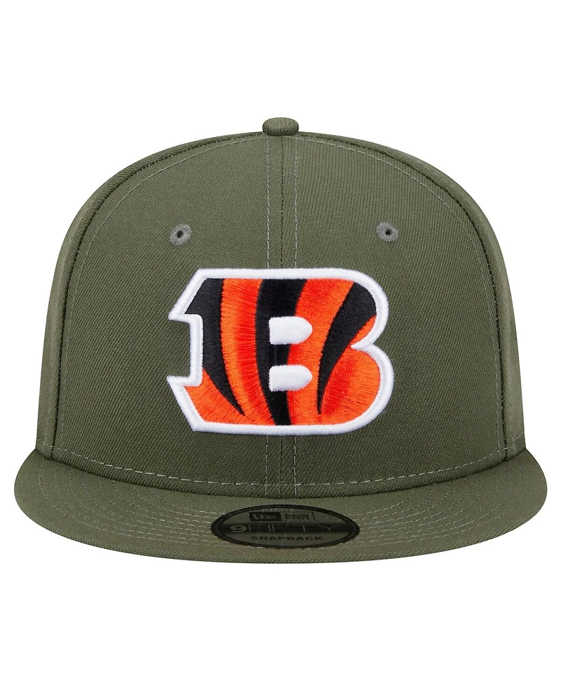 New Era Men's Olive Cincinnati Bengals Main 9FIFTY Snapback Hat