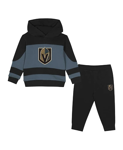 Outerstuff Toddler Black/Gray Vegas Golden Knights Puck Hero Fleece Hoodie and Sweatpants Set, 2-Piece