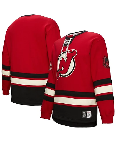 Mitchell & Ness Men's Red New Jersey Devils Heritage Lace-Up Pullover Sweatshirt