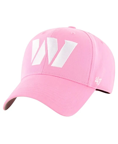 '47 Brand Big Girls Pink Washington Commanders Rose Mvp Adjustable Hat