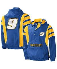 Starter Men's Royal/Yellow Chase Elliott Impact Half-Snap Pullover Jacket