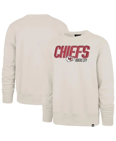 '47 Brand Men's Cream Kansas City Chiefs Locked Headline Pullover Crewneck