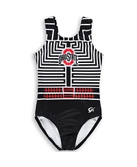 Gk Elite Big Girls Black Ohio State Buckeyes Replica Leotard