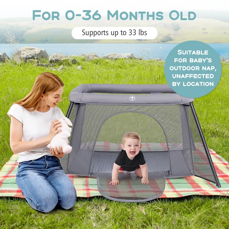 Foldable Baby Playpen with Safety Sides, 2-in-1 Design for Secure Playtime