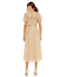Women's A Line Embellished Short Sleeve Dress