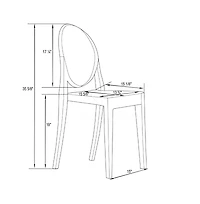 Marion Transparent Acrylic Modern Chair, Set of 4