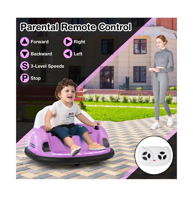 12V 360° Ride on Bumper Car for Toddlers with Remote Control