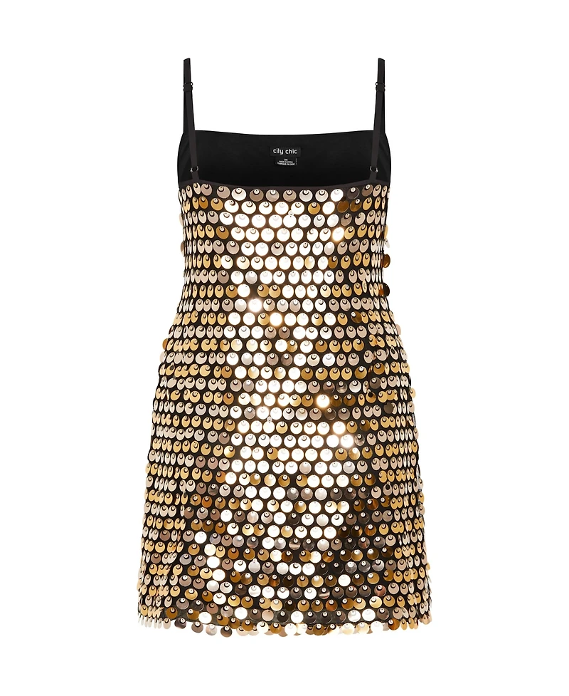 City Chic Plus Mini Disco Dress