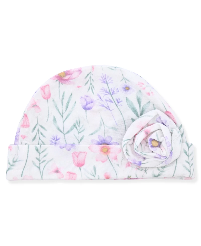 Max & Olivia Baby Girls 2-Piece Print Newborn Gown with Hat Set
