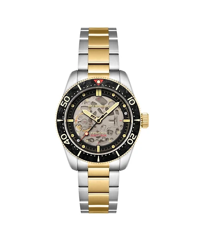 Spinnaker Men's Croft 42 Skeleton Automatic Two Tone Solid Stainless Steel Bracelet Watch, 42mm