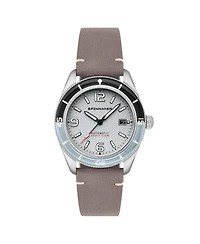 Spinnaker Men's Fleuss Automatic Gray Leather Strap Watch, 43mm