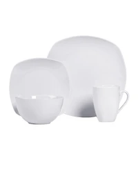 Tabletops Gallery Logan Ash White 16 Pc. Dinnerware Set, Service for 4