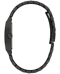 Caravelle Men's Classic Diamond Accent Black-Tone Stainless Steel Bracelet Watch 33mm
