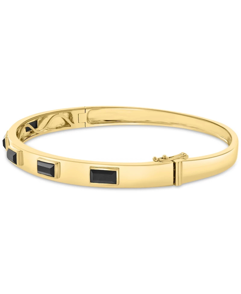 Effy Collection Onyx (1-1/3 ct. t.w.) Bangle Bracelet in 14k Gold Over Silver