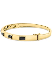 Effy Collection Onyx (1-1/3 ct. t.w.) Bangle Bracelet in 14k Gold Over Silver