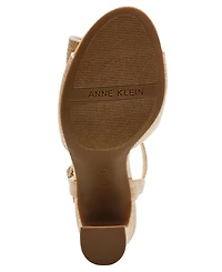 Anne Klein Women's Rosy Bow Block Heel Dress Sandals