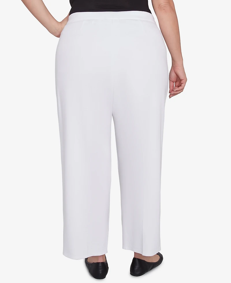 Alfred Dunner Plus Nantucket Pleated Wide Leg Ankle Pants