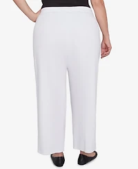 Alfred Dunner Plus Nantucket Pleated Wide Leg Ankle Pants