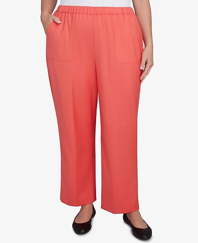 Alfred Dunner Plus Size Catalina Island Classic Balanced Side Pocket Short Length Pants