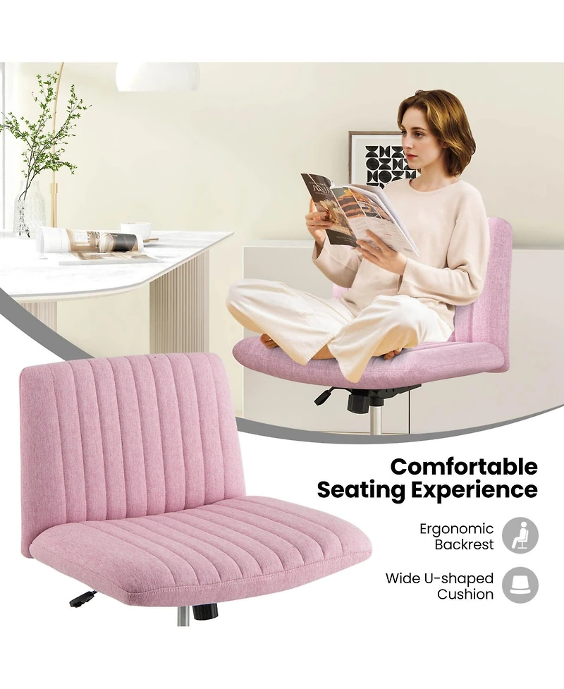 Criss Cross Legged Office Chair Ergonomic Mid Back Computer Desk Chair