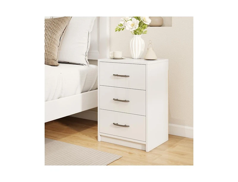 3-Drawer Nightstand with Storage for Bedroom or Living Room, Compact Design