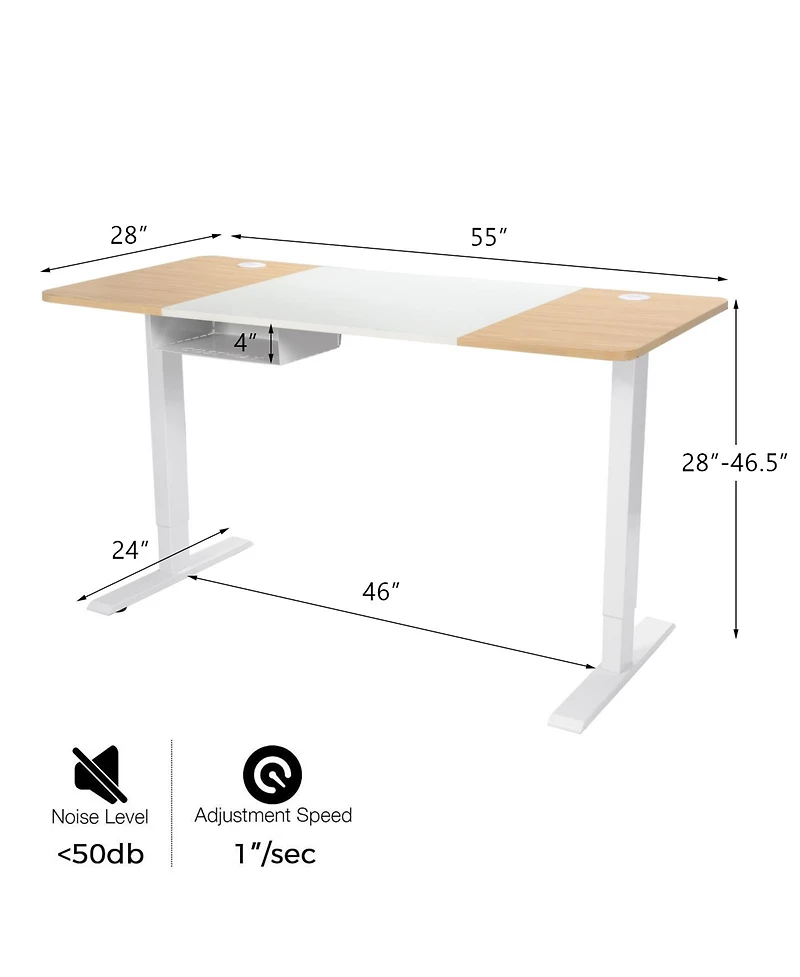 Electric Adjustable Sit-to-Stand Desk with Usb Port Ergonomic and Convenient Desk for Home Office