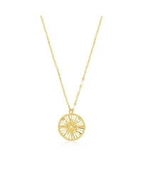 The Lovery Gold Compass Medallion Necklace 14K Gold