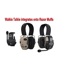 Walkers Razor Slim Electronic Muff (Fde Patriot Version) Bundle with Walkie Talkie Gel Filled Earpad and Glasses