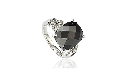 Suzy Levian Sterling Silver Cubic Zirconia Cocktail Ring