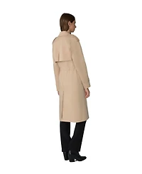 Soia & Kyo Womens Fabiola Relaxed-Fit Double-Breated Trench Coat With Adjustable Waist