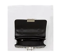 Susu Studded Small Leather Crossbody Bag Black Purse Women's Handbag with Top Handle