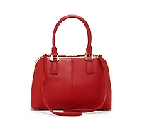 Susu Saffiano Leather Satchel Bag Red Purse Women's Handbag
