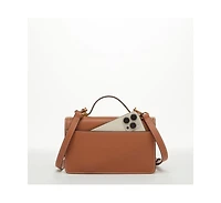 Susu Little Brown Bag Leather Small Crossbody Purse Cute Women's Handbag with Top Handle and Adjustable Strap