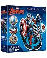 Trefl Wood Craft Puzzles Trefl Wood Craft 160 Piece Wooden Puzzle - Marvel - Fearless Captain America