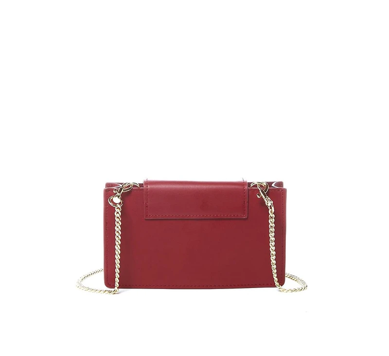 Susu Mini Crossbody Bag Small Leather Burgundy Purse Wristlet Women's Handbag