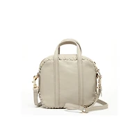 Susu Grayish Beige Leather Crossbody Bag – Medium Size Women s Handbag with Top Handle and Adjustable Strap