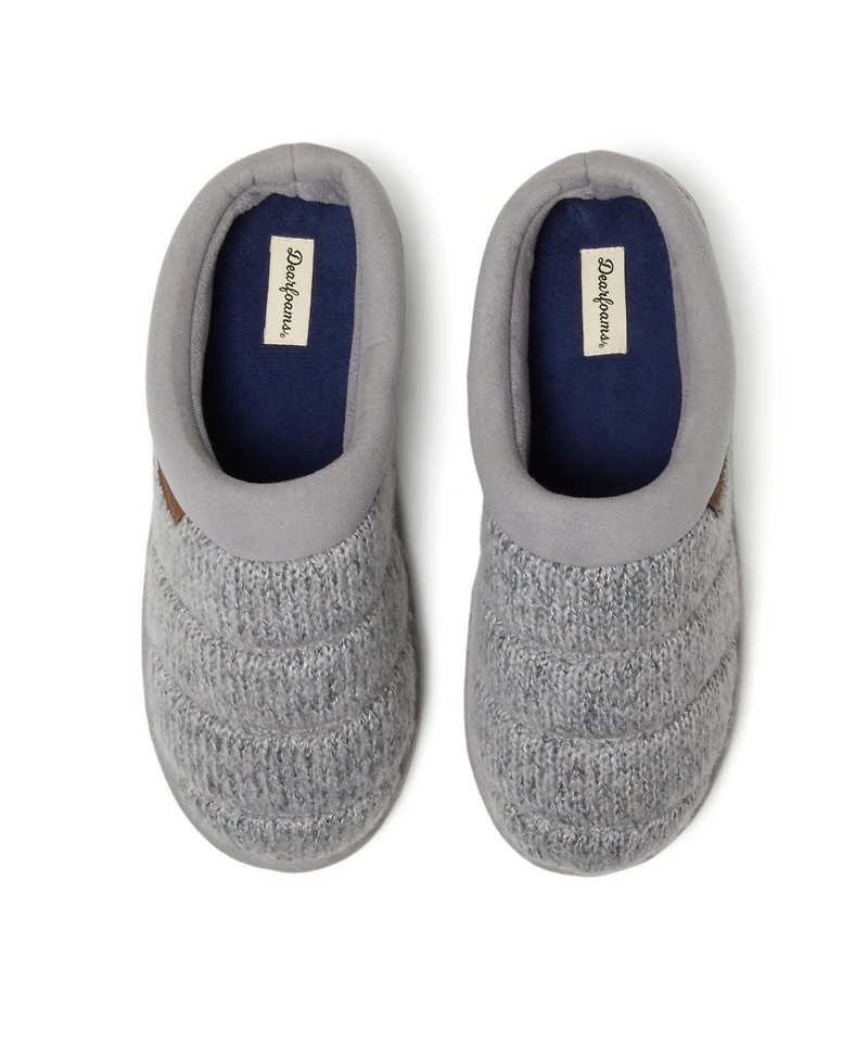 Dearfoams Men's Asher Marled Knit Clog House Slipper