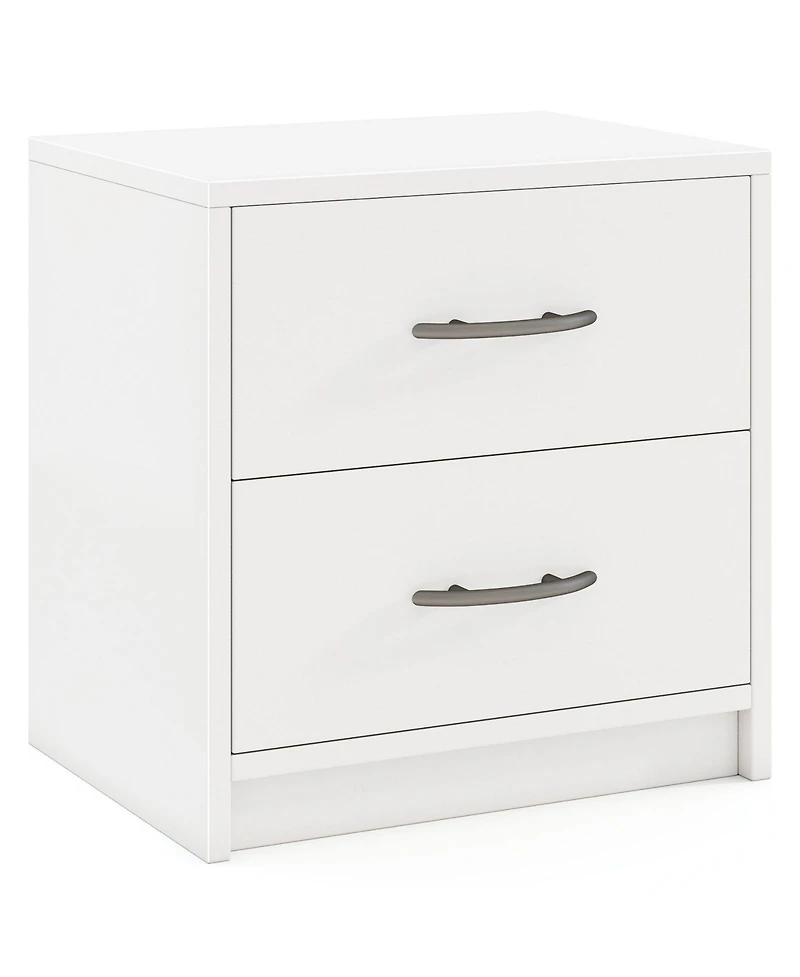 2-Drawer Nightstand with Storage for Bedroom or Living Room, Compact Side Table